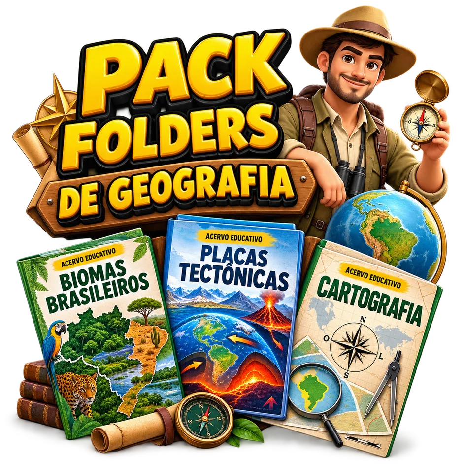 Pack de Folders de Geografia - Material pedagógico para Ensino Fundamental II